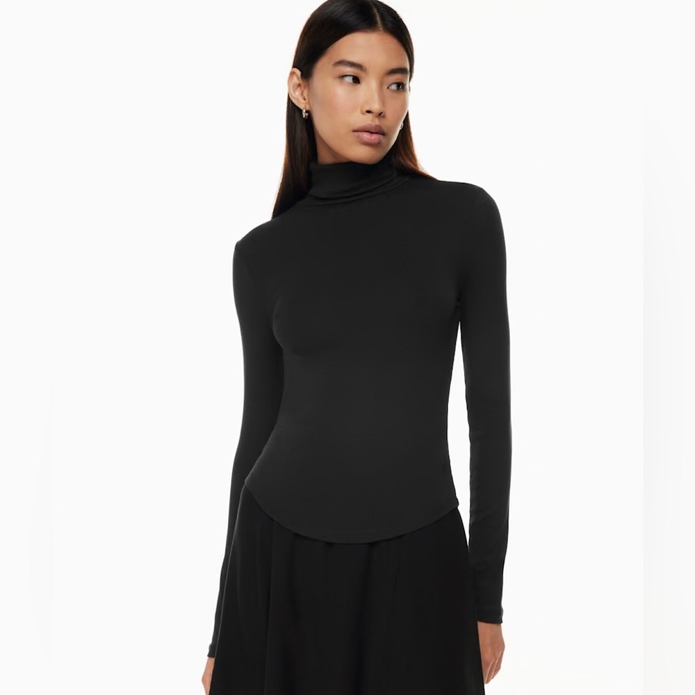 Aritzia Freshman Black Turtleneck Top NWT Re-Rib Sunday Best